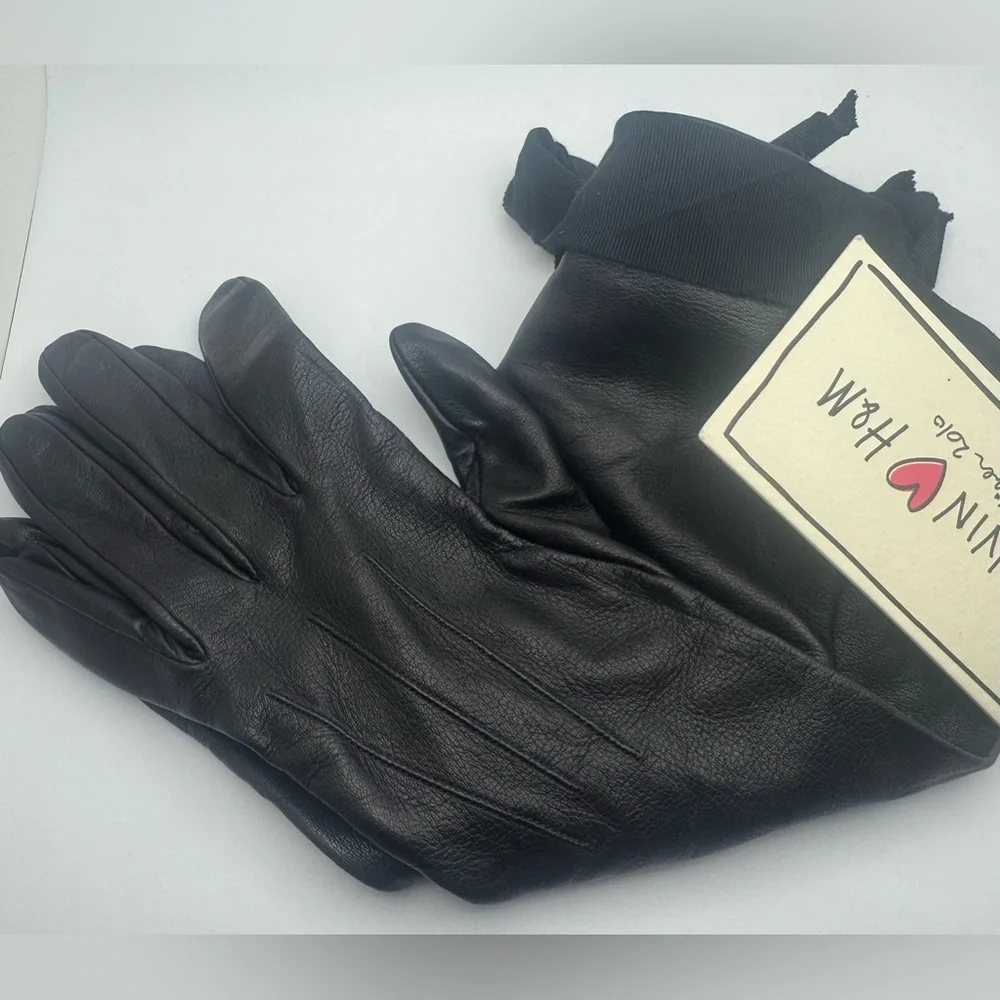 NWT Lanvin X H&M Sample Piece Leather Long Black Gloves